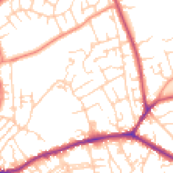Daytime road noise heatmap for WF16 9LB