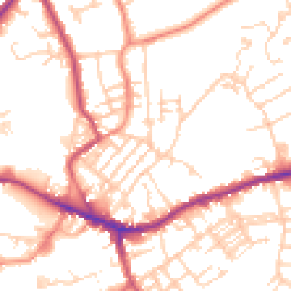 Daytime road noise heatmap for WF16 9LE