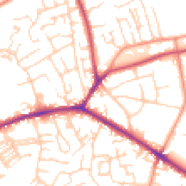 Daytime road noise heatmap for WF16 9NB