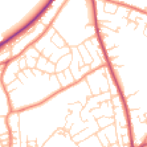 Daytime road noise heatmap for WF16 9PH