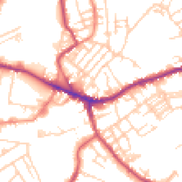 Daytime road noise heatmap for WF16 9QR