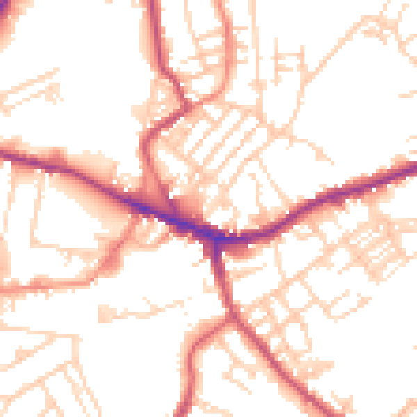 Daytime road noise heatmap for WF16 9QS