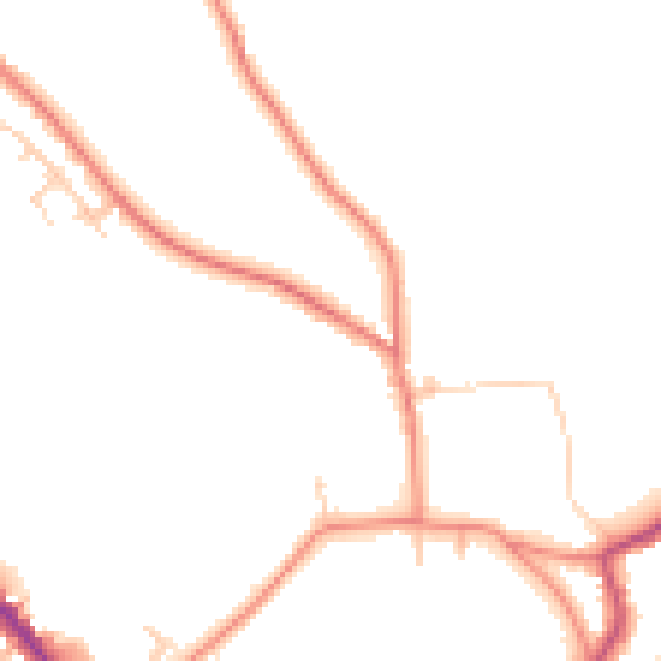 Daytime road noise heatmap for WF17 0AR
