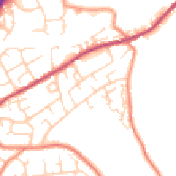 Daytime road noise heatmap for WF17 0JP