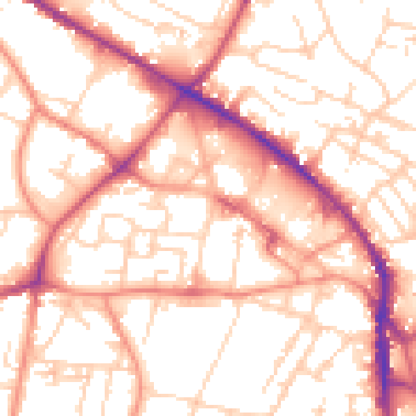 Daytime road noise heatmap for WF17 5DA