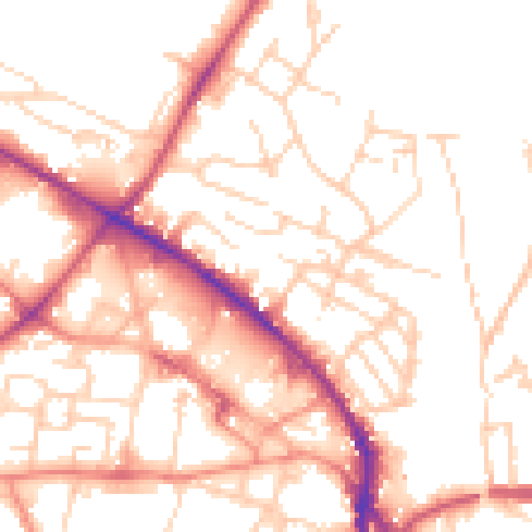 Daytime road noise heatmap for WF17 5LH