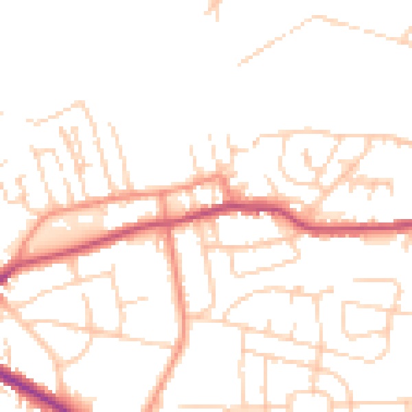 Daytime road noise heatmap for WF17 7HQ