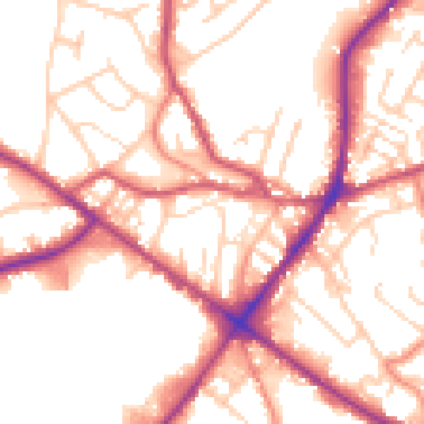 Daytime road noise heatmap for WF17 9DY