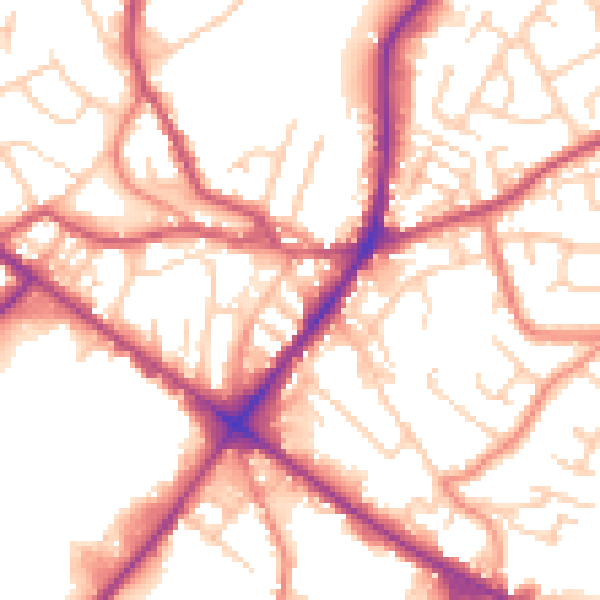 Daytime road noise heatmap for WF17 9EJ