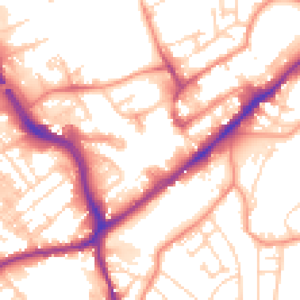 Daytime road noise heatmap for WF8 1AT