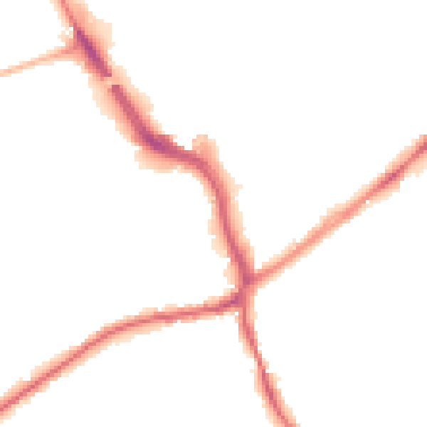 Night-time road noise heatmap for WF8 1DB