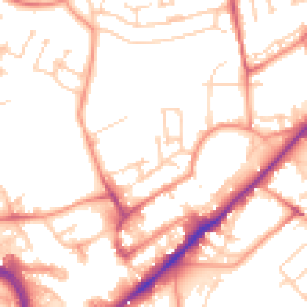 Daytime road noise heatmap for WF8 1ET