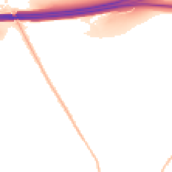 Night-time road noise heatmap for WF8 1TE