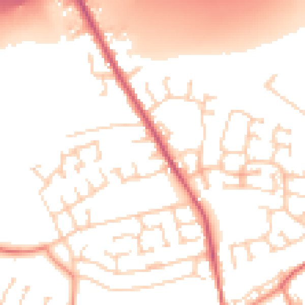 Daytime road noise heatmap for WF8 1TQ