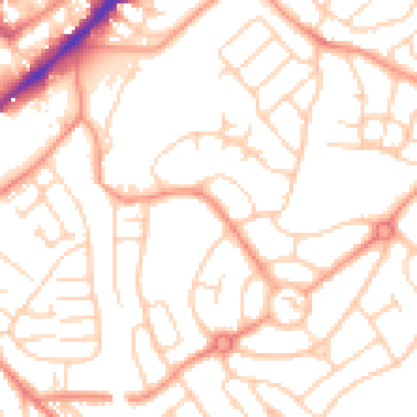Daytime road noise heatmap for WF8 2AR