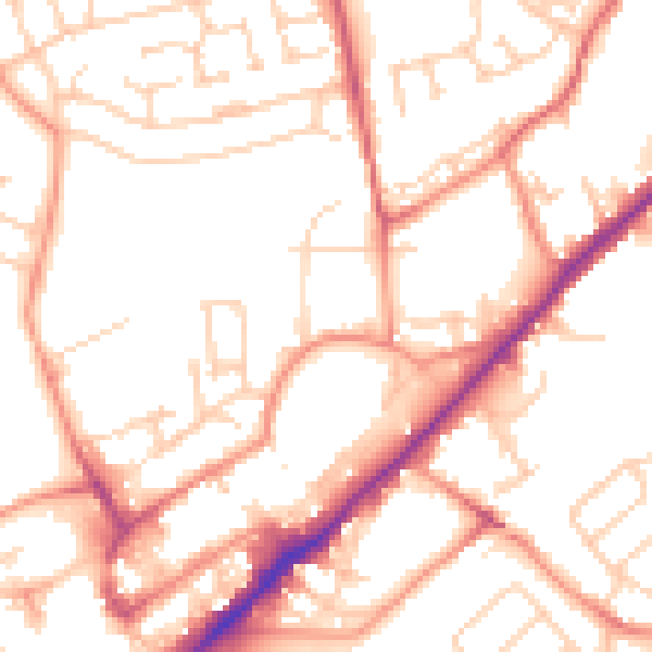 Daytime road noise heatmap for WF8 2GN