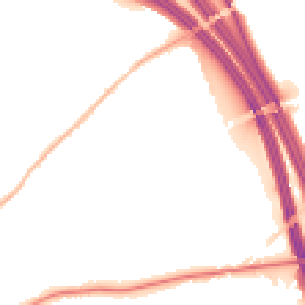 Night-time road noise heatmap for WF8 2GR
