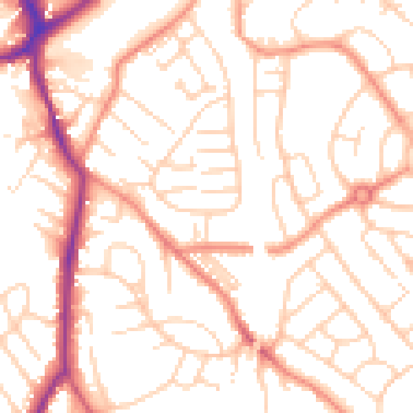 Daytime road noise heatmap for WF8 2RT