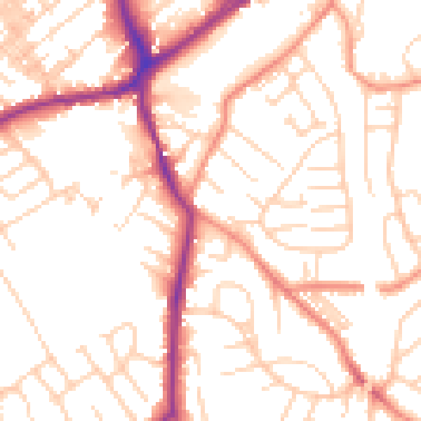 Daytime road noise heatmap for WF8 3NA
