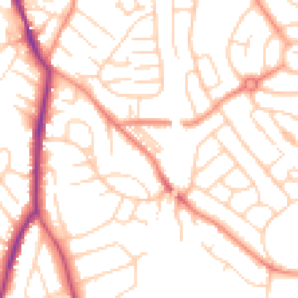 Daytime road noise heatmap for WF8 3NE