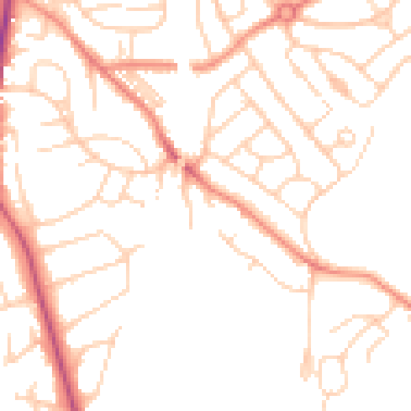 Daytime road noise heatmap for WF8 3NX