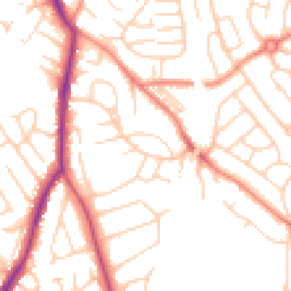 Daytime road noise heatmap for WF8 3PR
