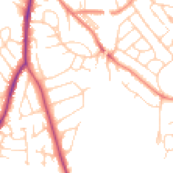 Daytime road noise heatmap for WF8 3QU