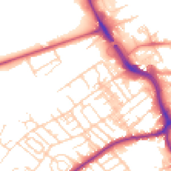 Daytime road noise heatmap for WF8 4DF