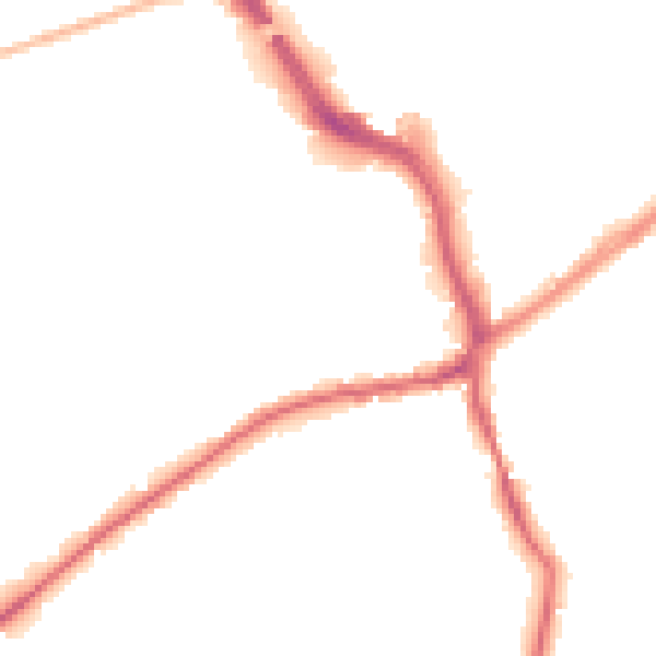 Night-time road noise heatmap for WF8 4DN