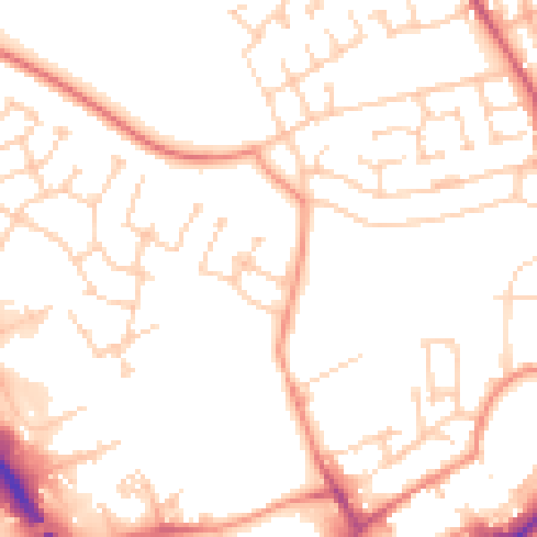 Daytime road noise heatmap for WF8 4GF