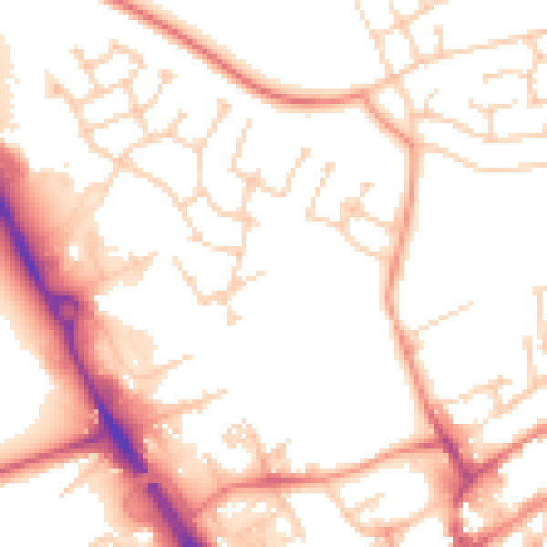 Daytime road noise heatmap for WF8 4GR