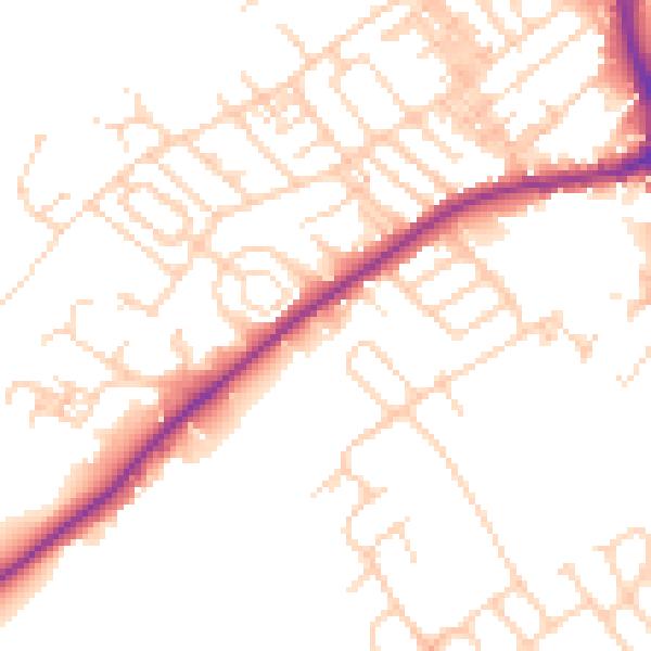 Daytime road noise heatmap for WF8 4HF