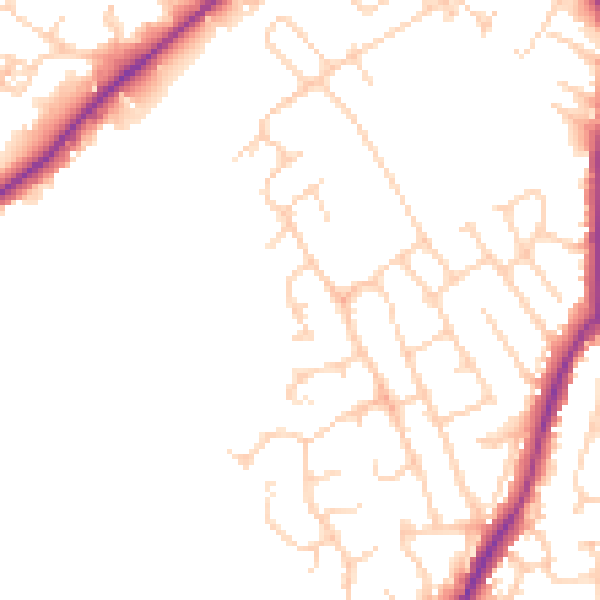 Daytime road noise heatmap for WF8 4RH