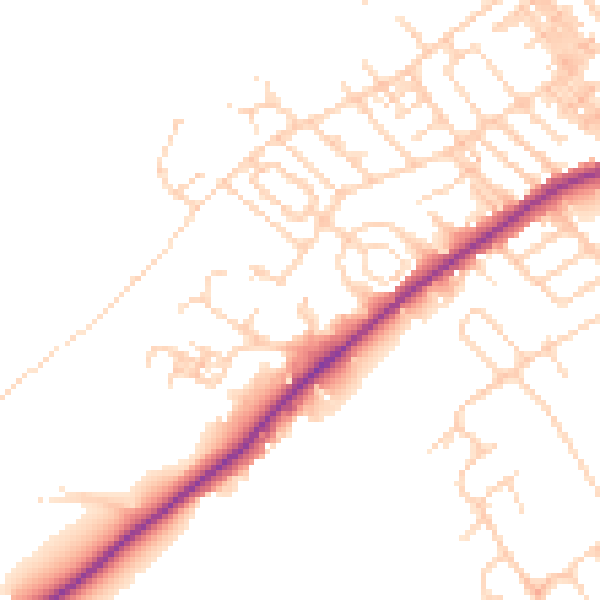Daytime road noise heatmap for WF8 4SL