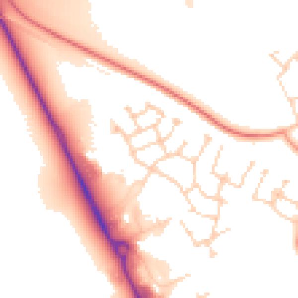 Daytime road noise heatmap for WF8 4SU