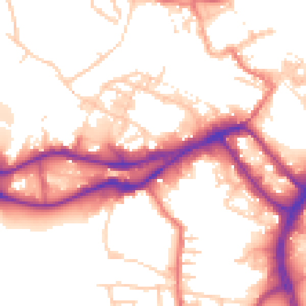 Daytime road noise heatmap for WN3 4AL