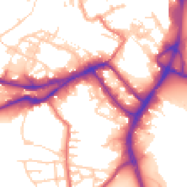 Daytime road noise heatmap for WN3 4EN