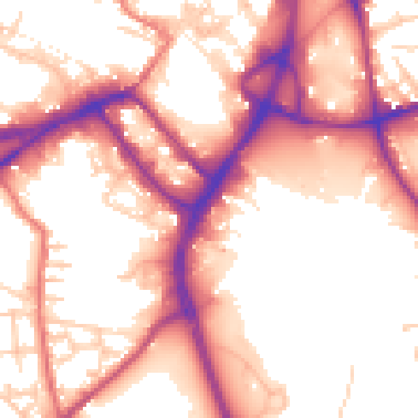 Daytime road noise heatmap for WN3 4HG