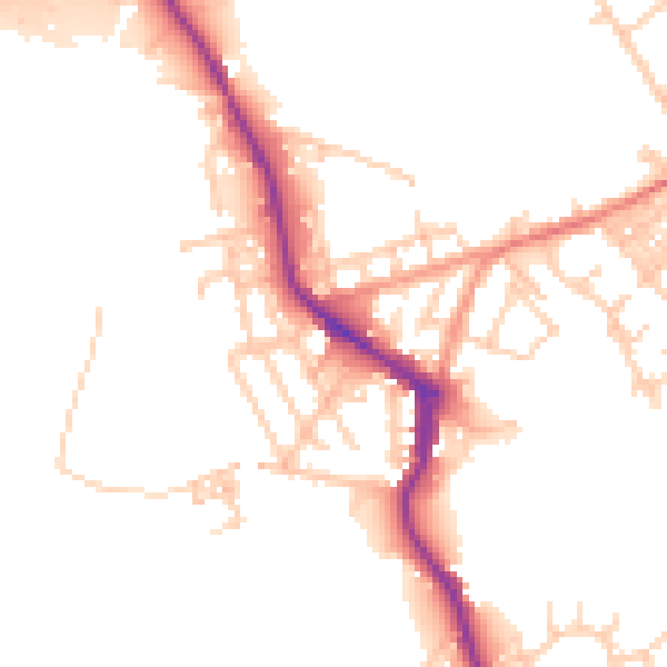 Daytime road noise heatmap for WN3 4LU