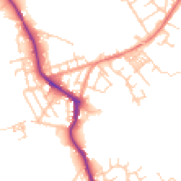 Daytime road noise heatmap for WN3 4QR