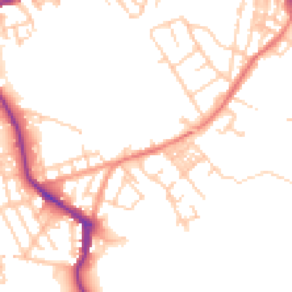 Daytime road noise heatmap for WN3 4RJ