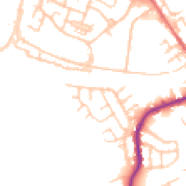 Daytime road noise heatmap for WN3 6AU