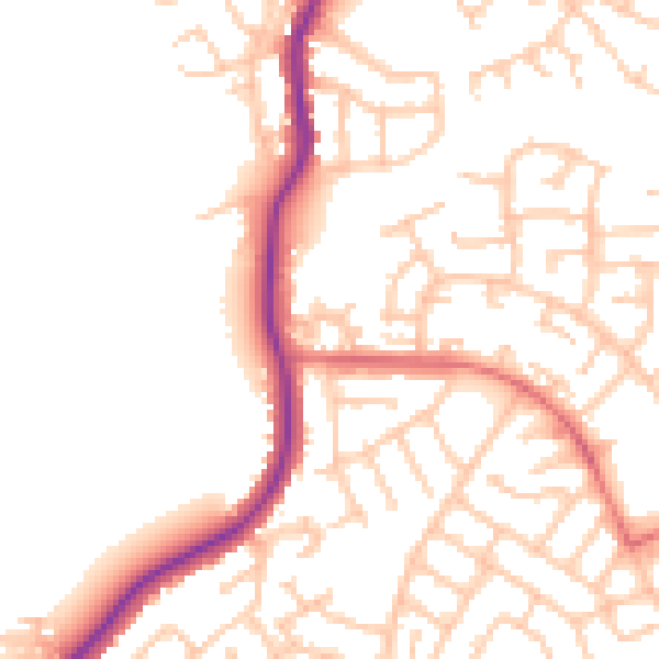 Daytime road noise heatmap for WN3 6FA