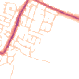 Daytime road noise heatmap for WN5 7NE