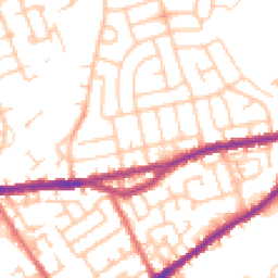 Daytime road noise heatmap for WN5 9NT