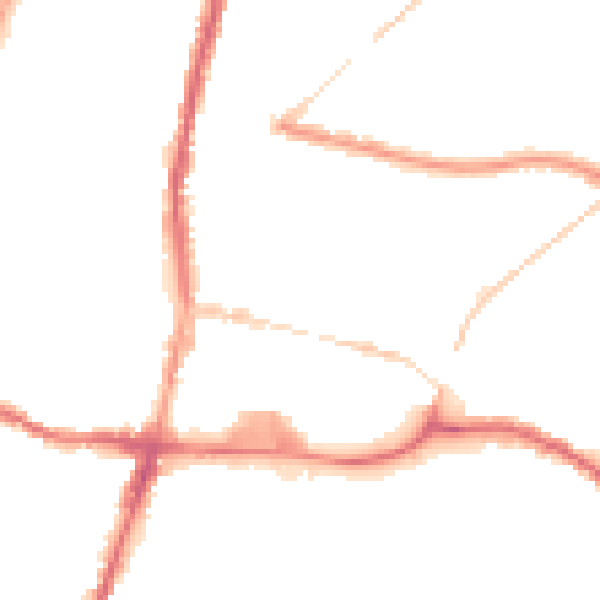 Night-time road noise heatmap for WN7 1AG