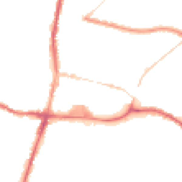 Night-time road noise heatmap for WN7 1AL
