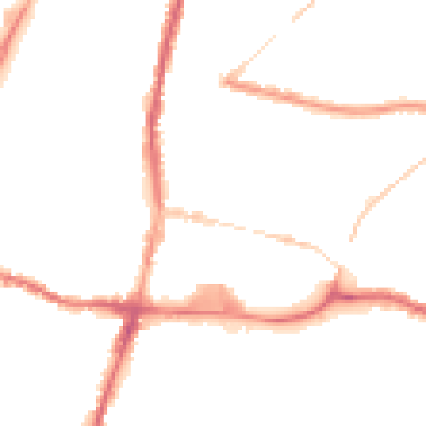 Night-time road noise heatmap for WN7 1AQ