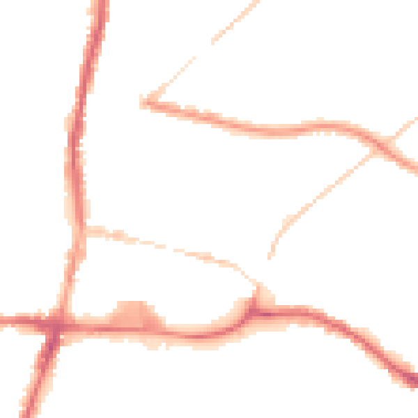Night-time road noise heatmap for WN7 1BG