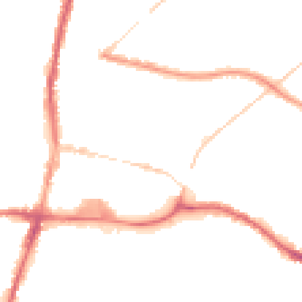 Night-time road noise heatmap for WN7 1BT